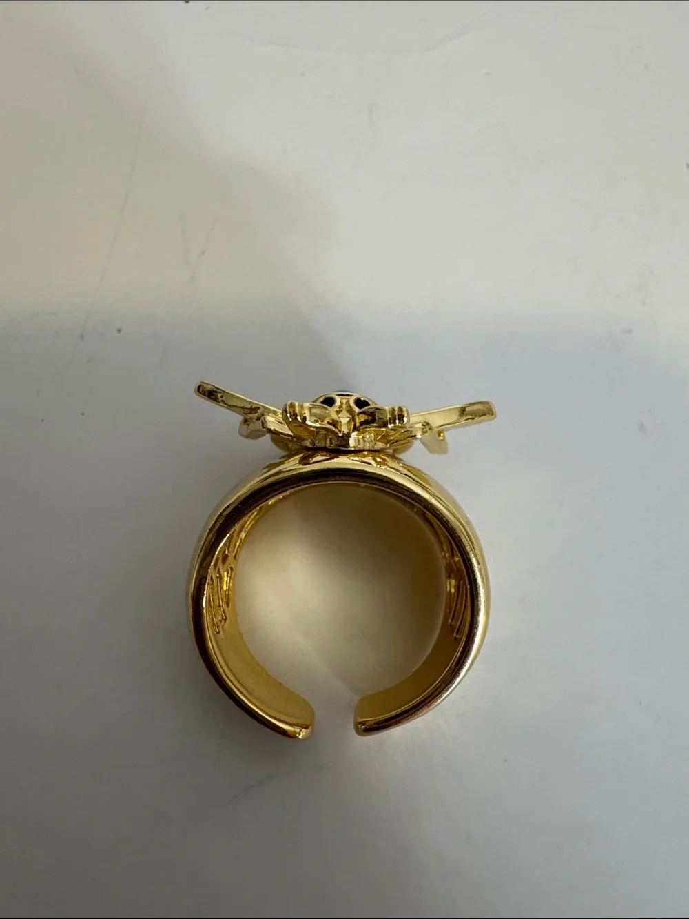Gold Bee Ring with Turquoise Cabochon - Women Jewelry